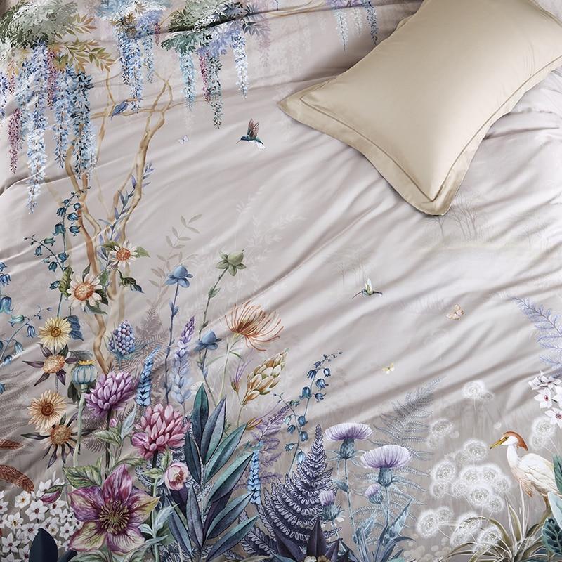 Japanese Lotus outlet Pond Duvet Cover Set, Cotton Chinoiserie Botanical Bedding, Birds Comforter Cover, Single Double Full Queen King US/AU Sizes