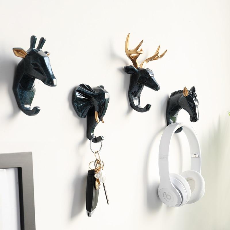 Animal shaped Adhesive Hooks, Animal Head Wall Decor Wall Hooks