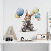 Rabbit's Balloon Motorcycle Ride Wall Stickers - Decor Home