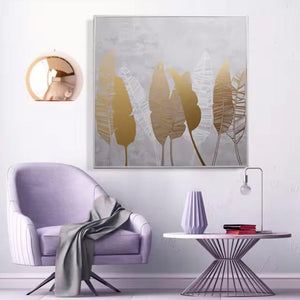 Radiant Leaves Handmade Oil Painting - Decor Home