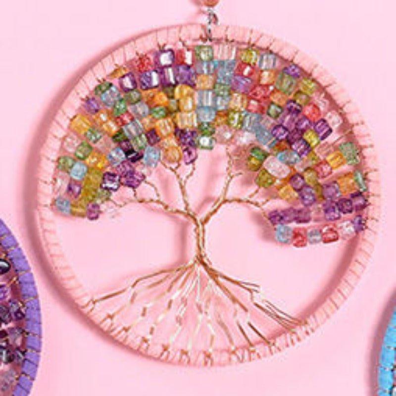 Gorgeous Handmade Crystal Stone Tree Wall Art - Decor Home